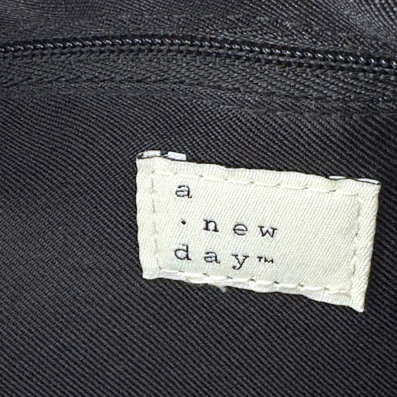 A New Day Woven Hobo Shoulder Bag Knotted Strap Black Handbag Purse Large ~14” - Picture 4 of 5